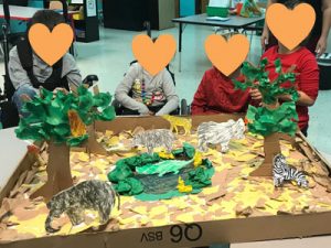 A grassland habitat designed by elementary aged students with disabilities